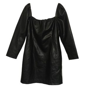 Nasty Gal | Black Faux Leather Long Sleeve Mini Dress NWT